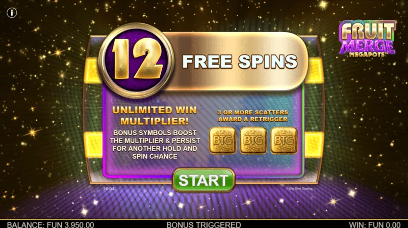 Fruit Merge Megapots - inicio de Free Spins